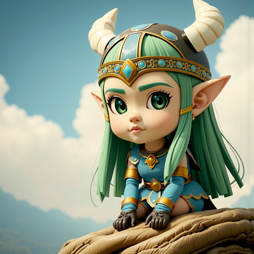 Shuttle Jaguar - Viking girl in Chibi style.