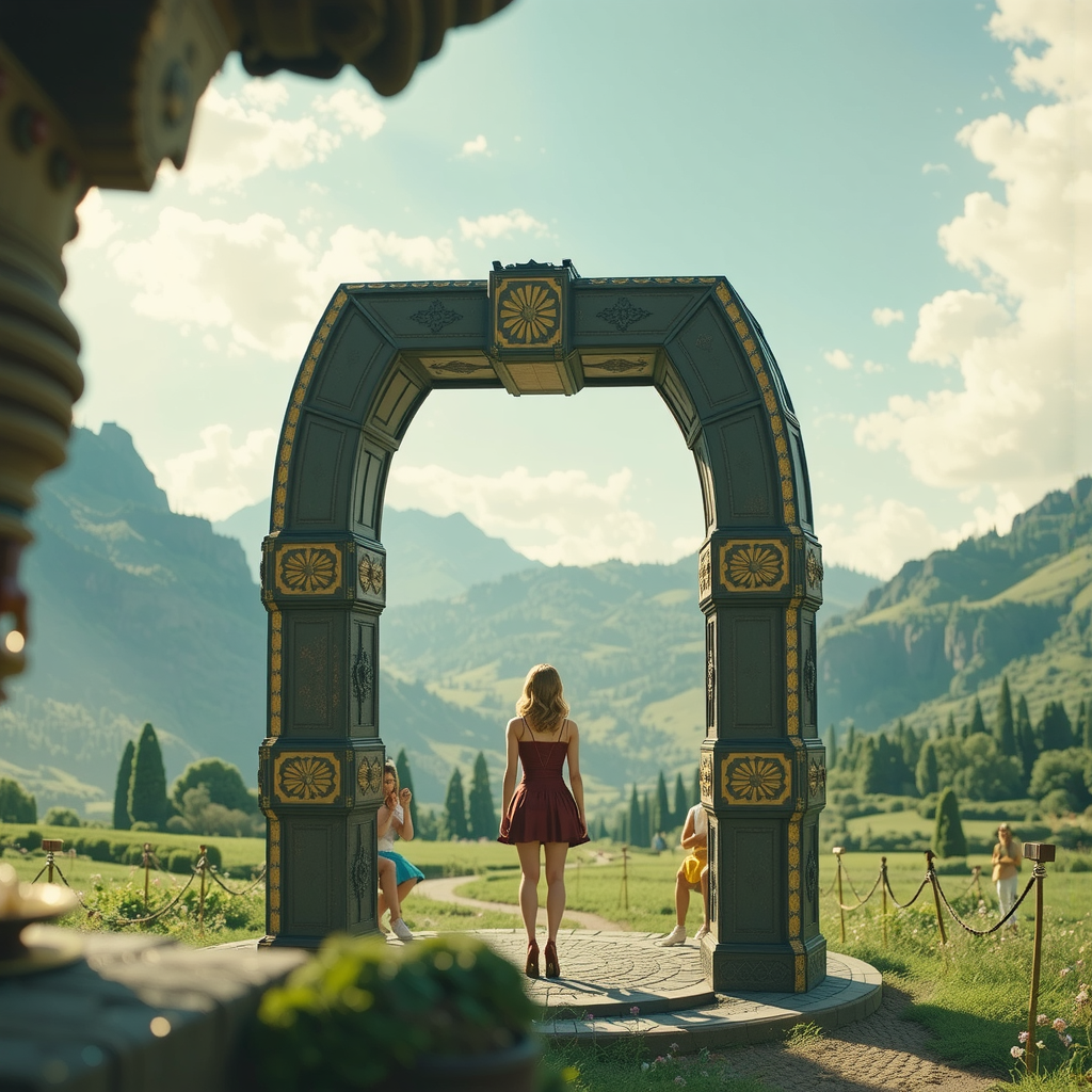 Shuttle Jaguar - the gaint ring, future, render of dreamy beautiful landscape, fantasy dreamy, artger, large scale, details vintage photo hyper realistic ultra realistic photo realistic photography, unreal engine, high detailed, 8 k