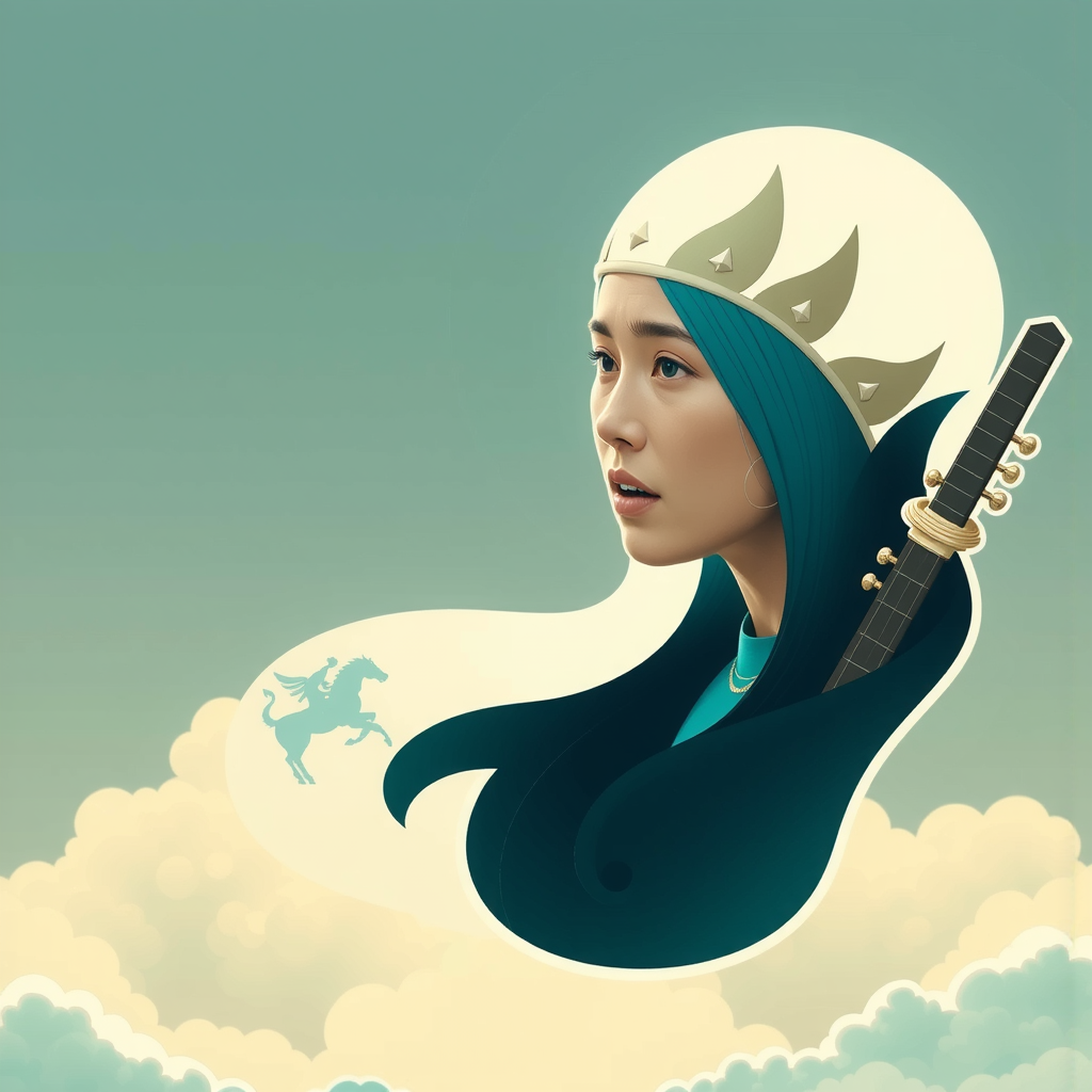 Shuttle Jaguar - Viking girl in medieval attire.