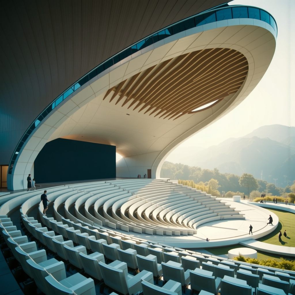 Shuttle Jaguar - A futuristic outdoor amphitheater.
