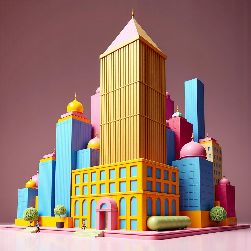 Shuttle Jaguar - new york city building abstract geometric colorful render 🛰