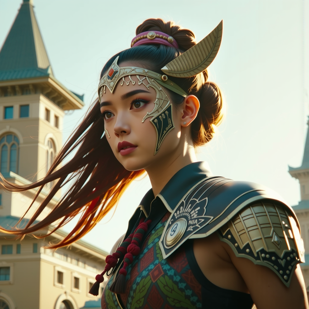 Shuttle Jaguar - Girl warrior in traditional attire