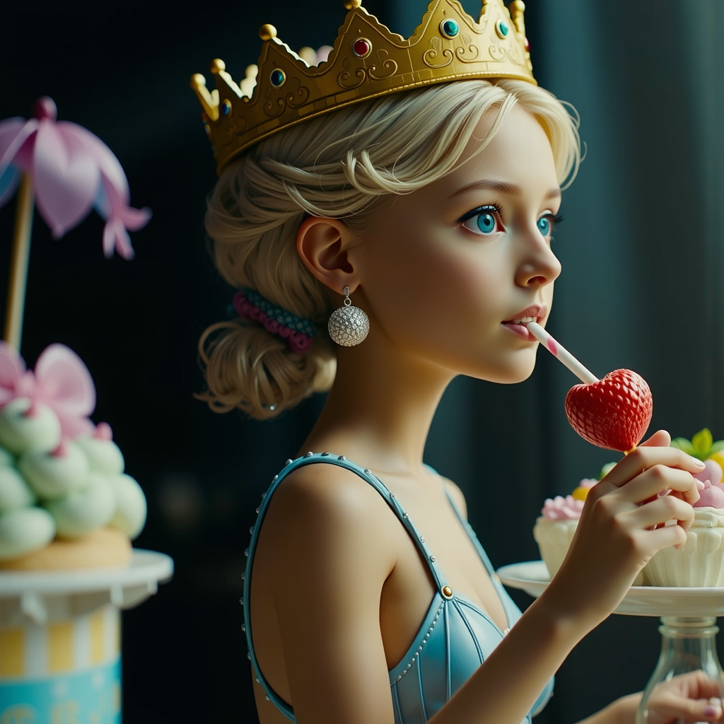 Shuttle Jaguar - Tin toy princess eating cake.