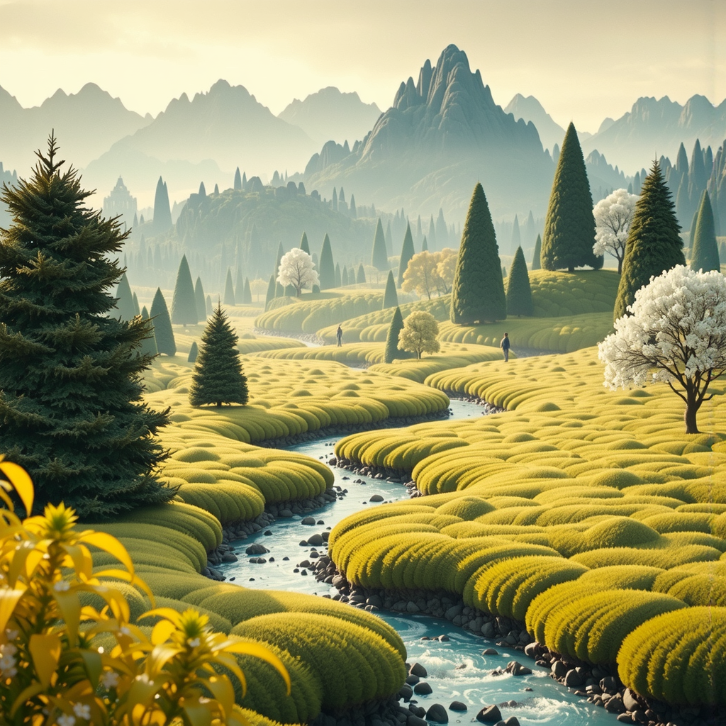 Shuttle Jaguar - render of dreamy beautiful landscape, fantasy dreamy, yellow, artger, large scale, details vintage photo hyper realistic ultra realistic photo realistic photography, unreal engine, high detailed, 8 k