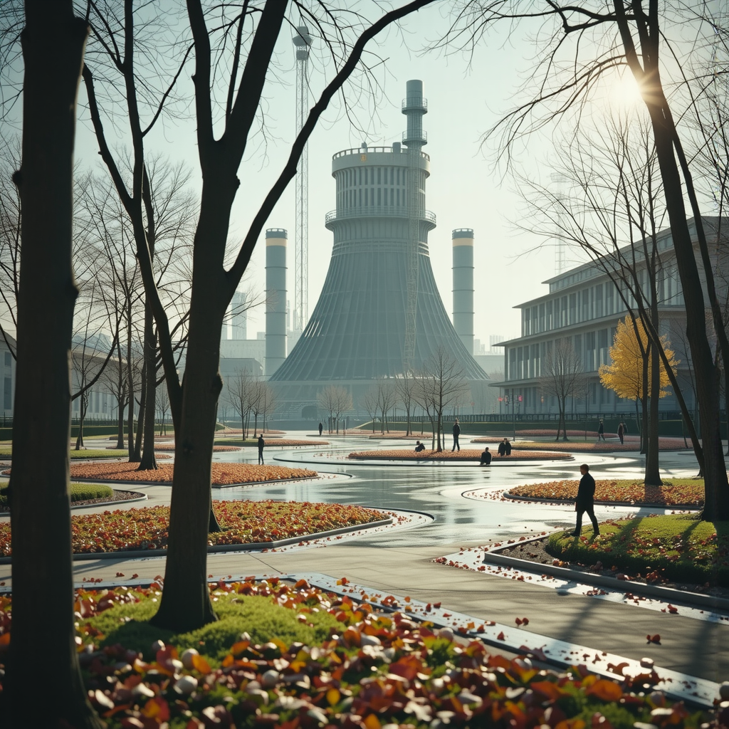 Shuttle Jaguar - A digital painting of Chernobyl's autumn landscape.