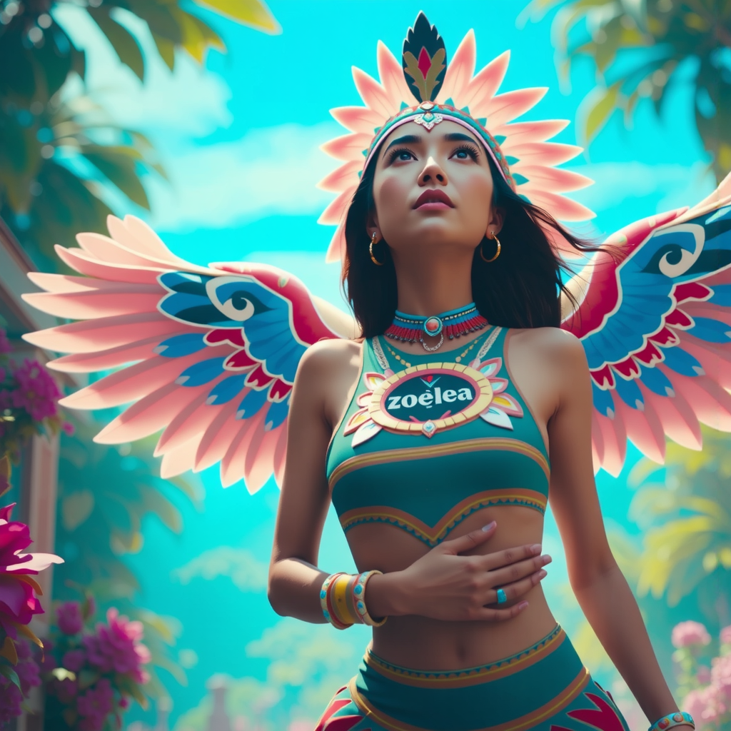 Shuttle Jaguar - Dancing eagle woman goddess.