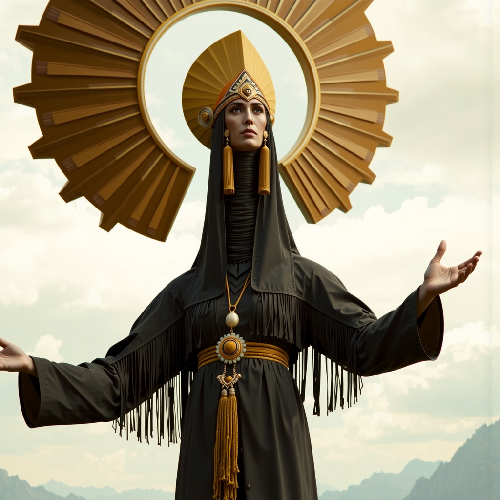 Shuttle Jaguar - Hyperborean priestess in elaborate costume.