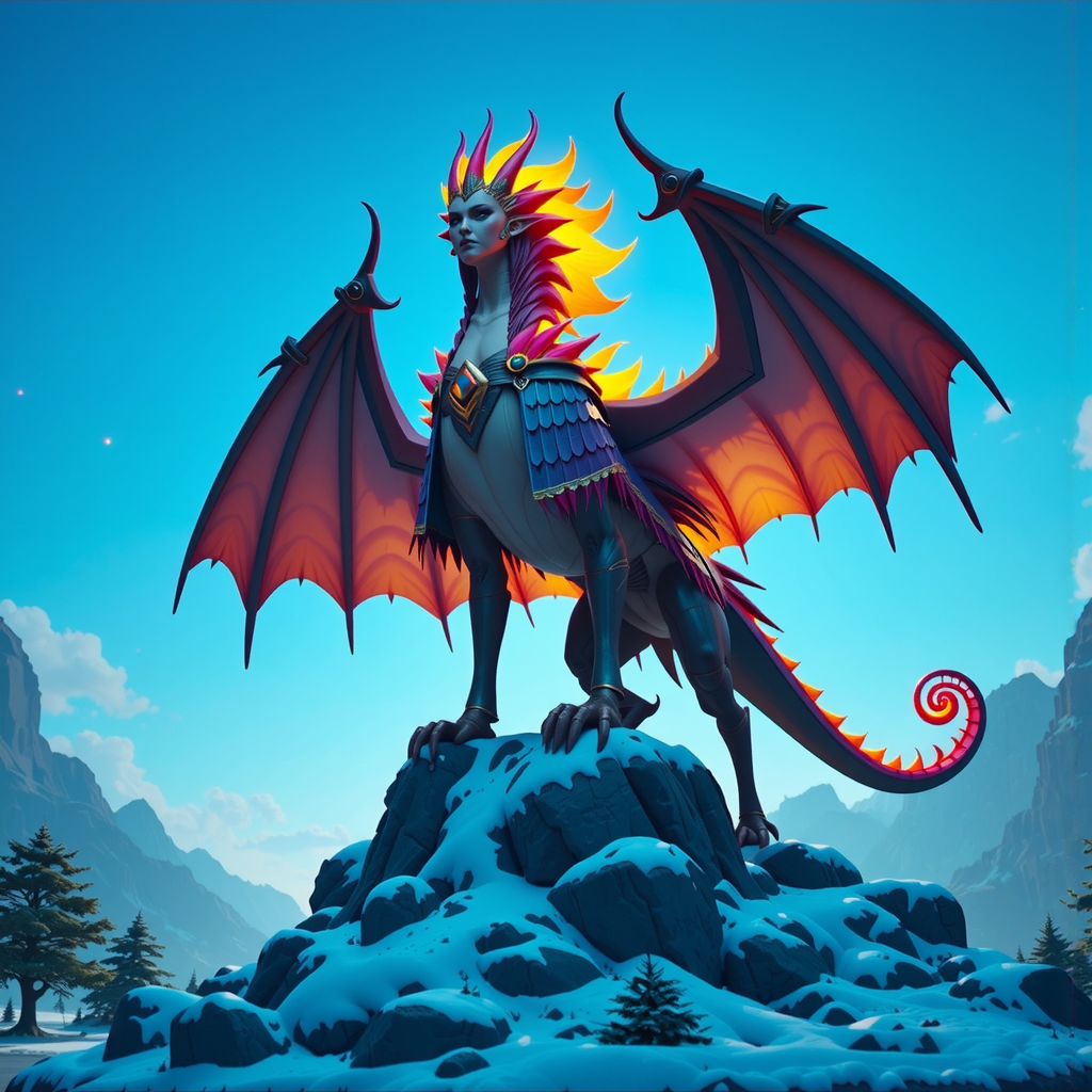 Shuttle Jaguar - Flame-winged dragon mount with bioluminescent wings.