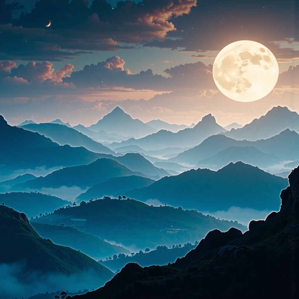 Shuttle Jaguar - render of dreamy beautiful landscape, nightfall, moon, dreamy, artger, large scale, details vintage photo hyper realistic ultra realistic photo realistic photography, unreal engine, high detailed, 8 k