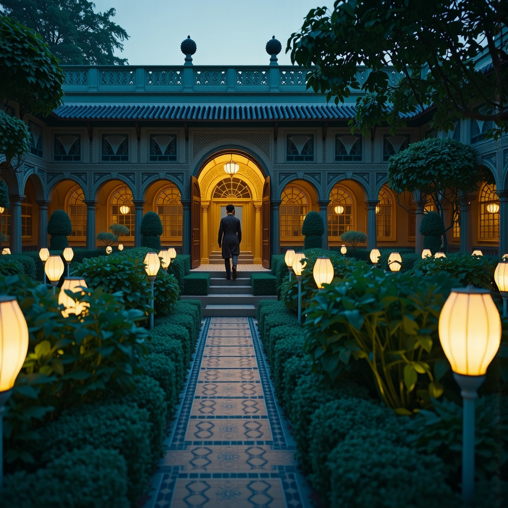 Shuttle Jaguar - Beautiful garden with ornate details.