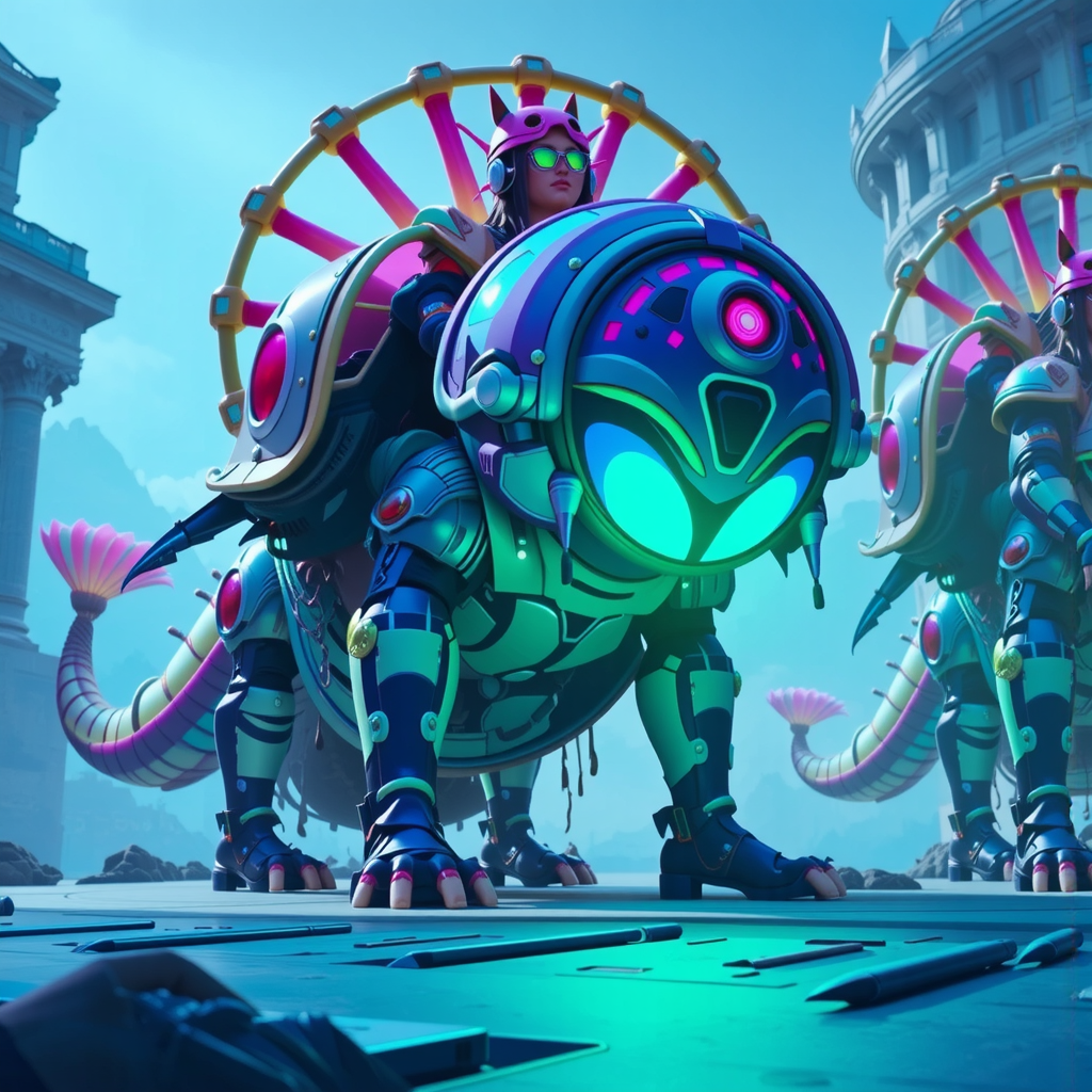 Shuttle Jaguar - Bioluminescent epic mechanostriders.