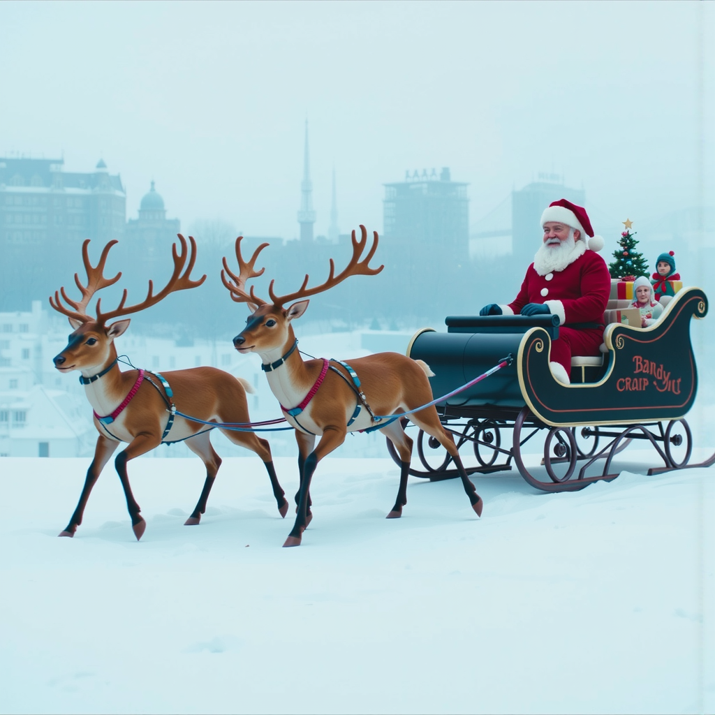 Shuttle Jaguar - Santa's sleigh pulled by beetle-like reindeer
