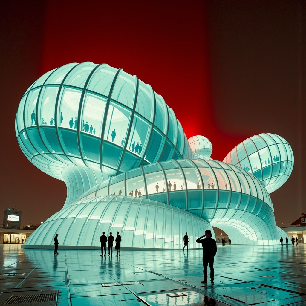 Shuttle Jaguar - Deconstructivist museum with crystal-like structure