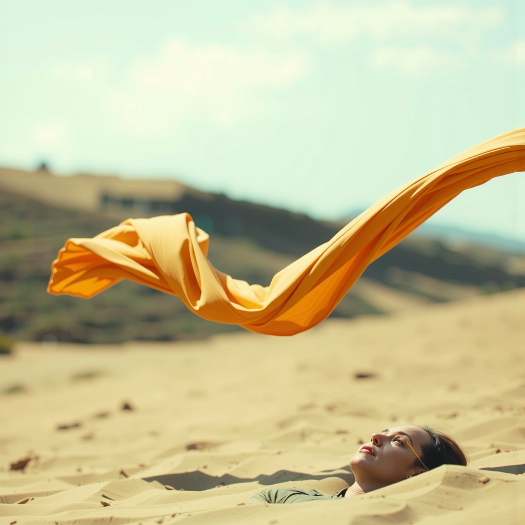 Shuttle Jaguar - sustainable fabrics flowing on sand