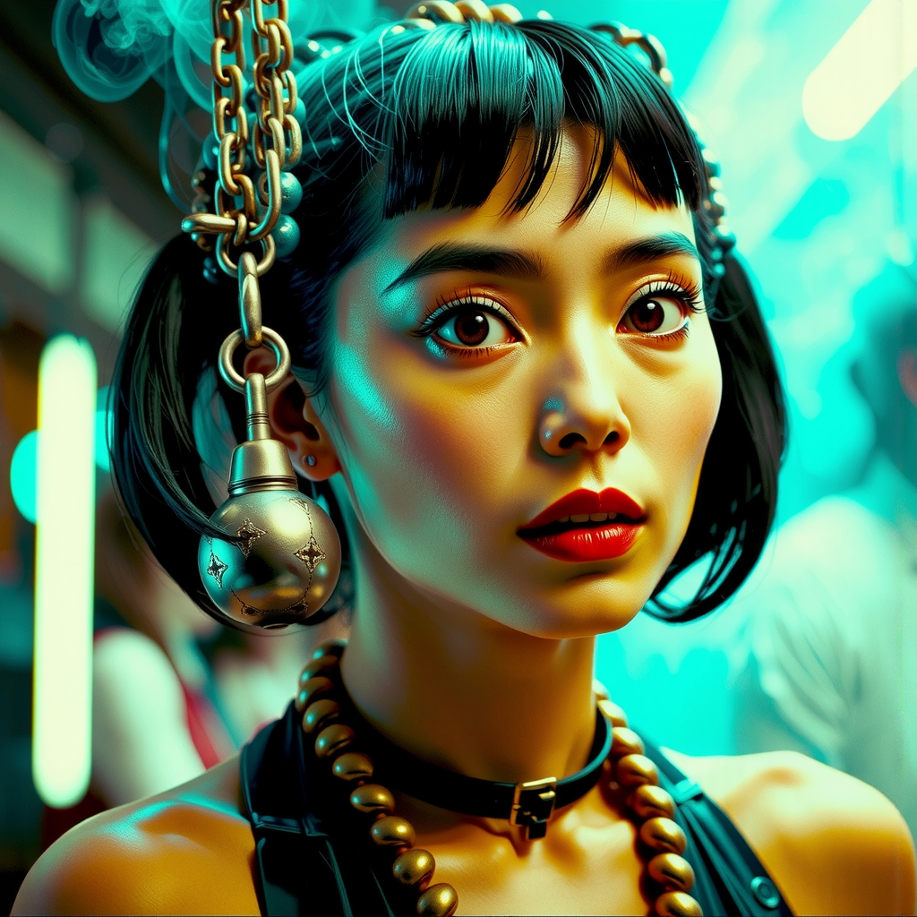 Shuttle Jaguar - Neon portrait of a woman.